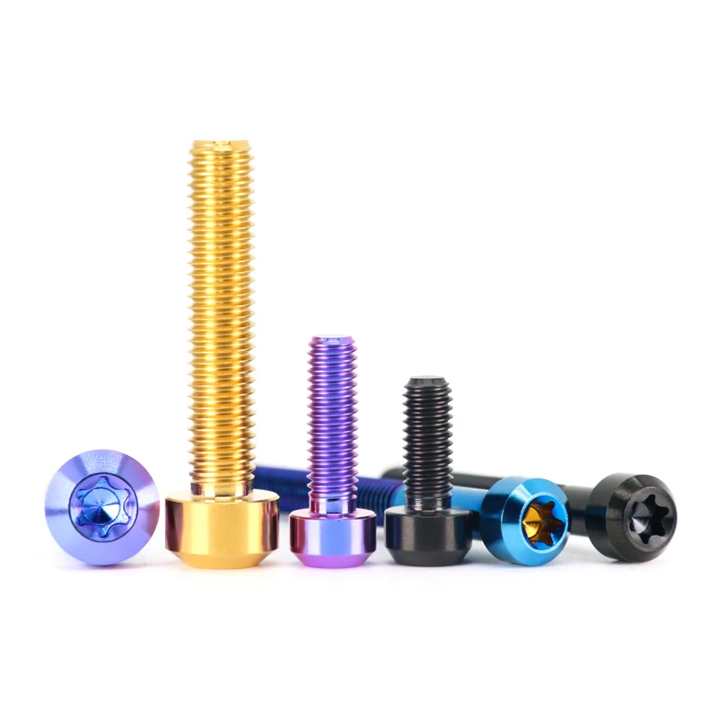 مسامير التيتانيوم M4M5M6M8M10 GR5 مسامير فرامل رأس الدراجة النارية مسامير معدلة