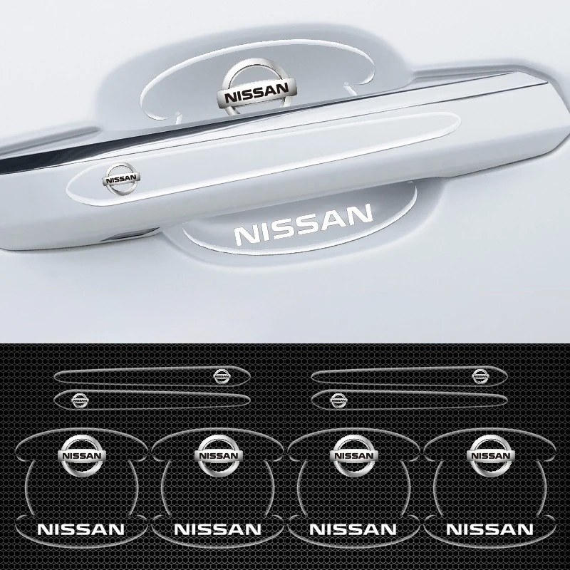 8Pcs Car Door Handle Sticker Transparent Anti-scratch Protective Strip For Nissan Qashqai X-trail Note Juke Sentra Patrol Leaf