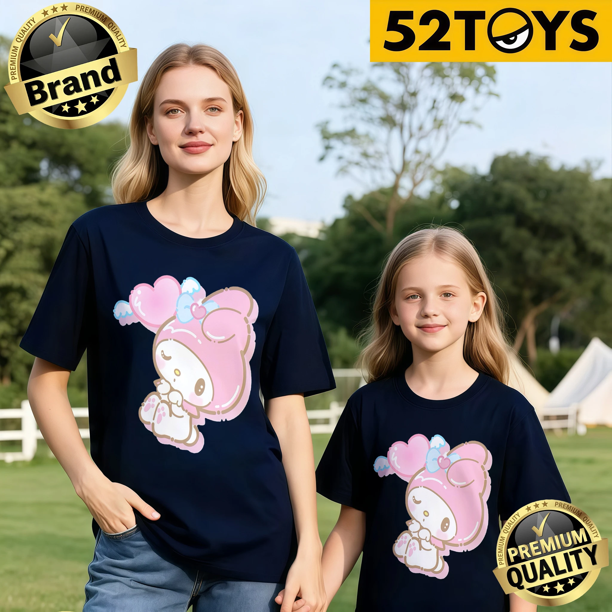 Camiseta De Algodón Estampada Merlotti Rosa De Ensueño De Verano 2026, Cómoda, Relajada, Casual Para Padres E Hijos (individual)