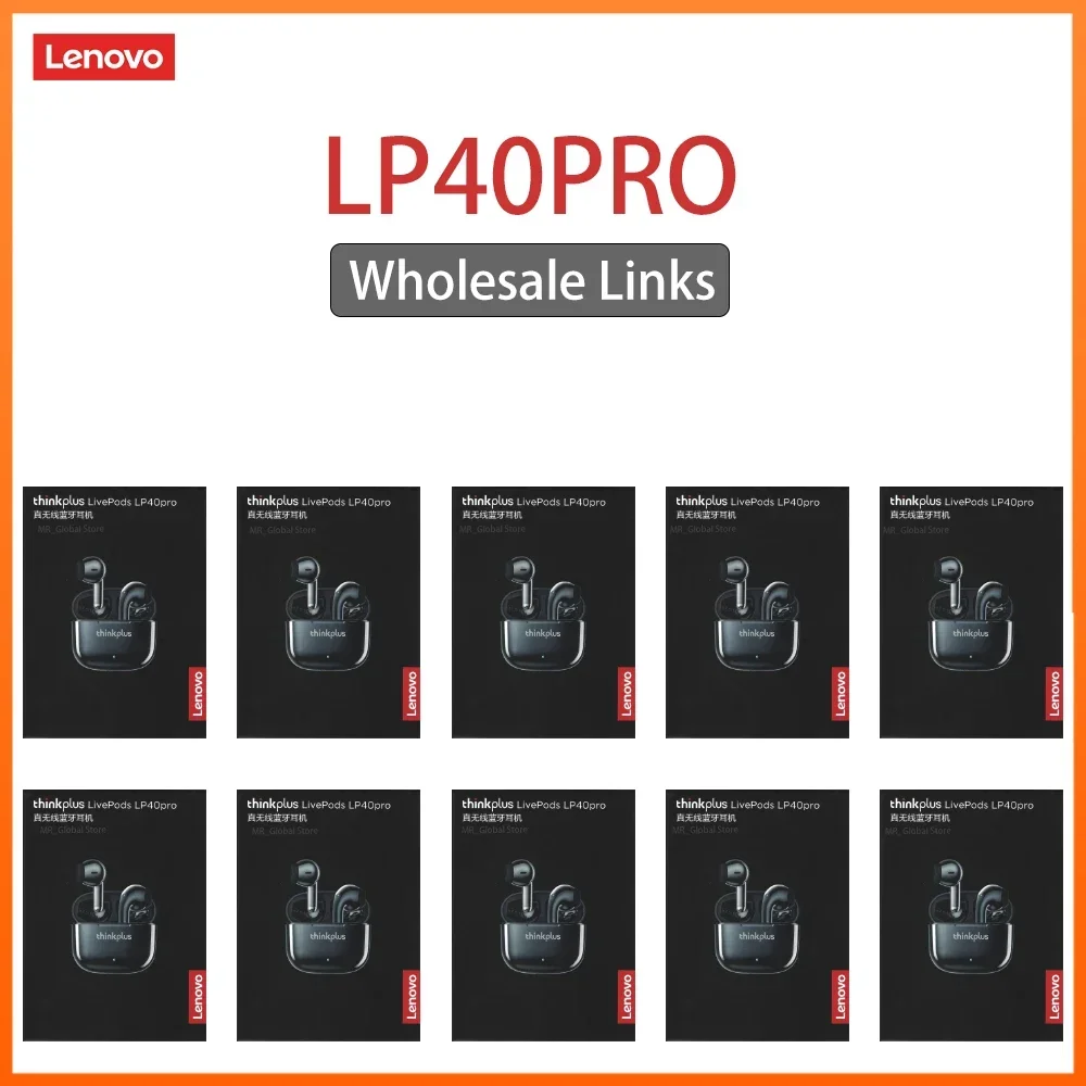 

10PCS Original Lenovo LP40 Pro TWS Earphones Wireless Bluetooth 5.1 Sport Noise Reduction Headphones Touch Control 250mAH