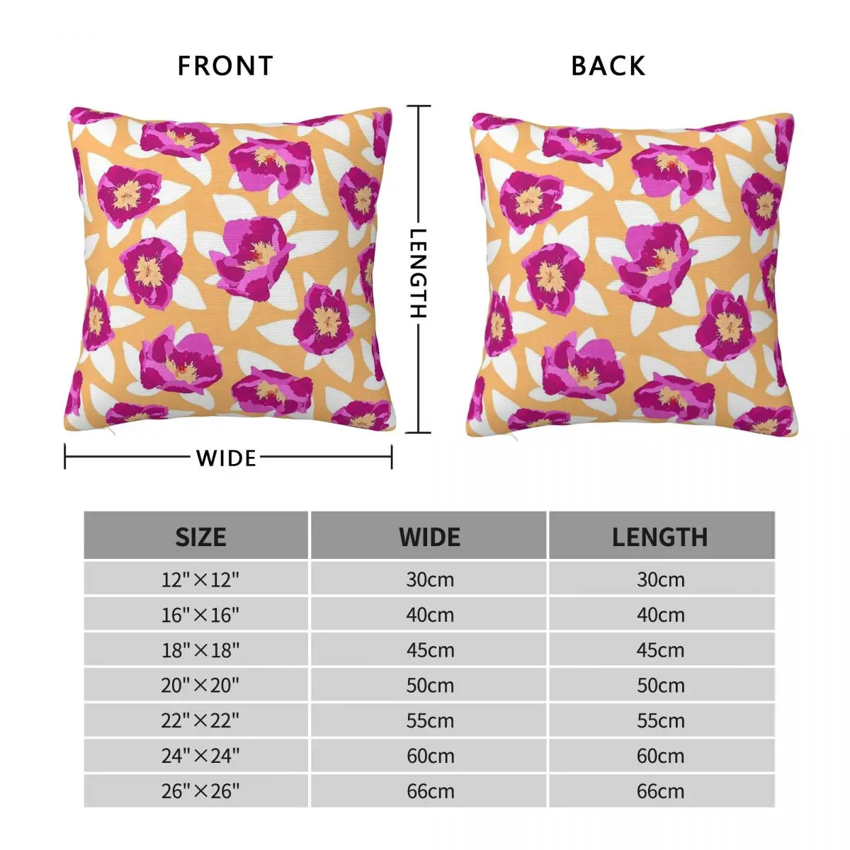 Hot Pink Peony Floral Pillowcase Polyester Linen Velvet Printed Zip Decor Throw Pillow Case Room Cushion Cover 18