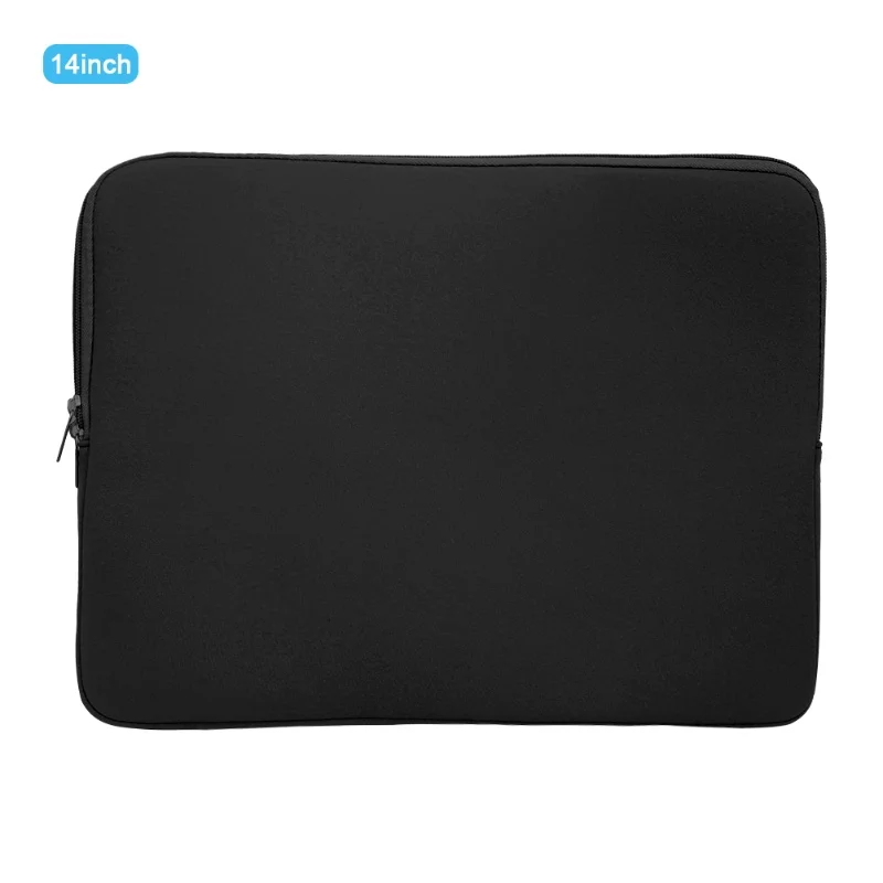 Laptop Sleeve Solid Color Double Zipper Hand Carry Bag Notebook Protective CaseBlack 14 Inch
