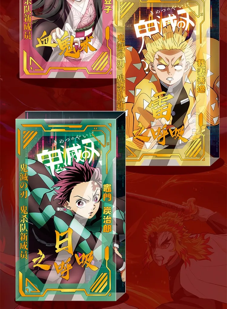 Leiwo Creative Demon Slayer Crystal Brick Collection Card Kimetsu No Yaiba Anime Shinobu Nezuko Mitsuri Karta postaci Zabawka dla dzieci