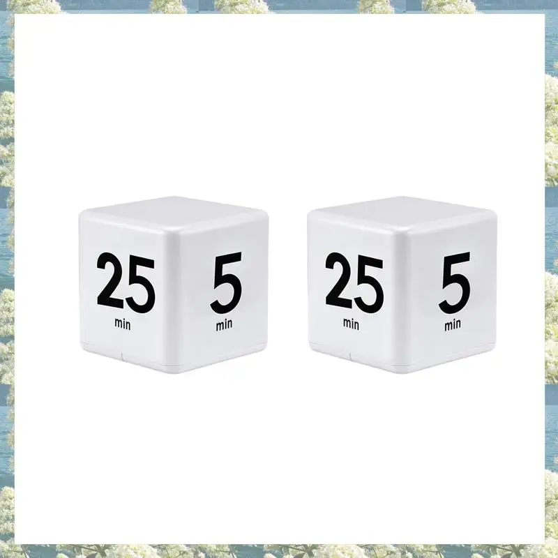New-2X Cube จับเวลาครัวจับเวลาการจัดการเวลาจับเวลาสําหรับเซ็นเซอร์แรงโน้มถ่วงพลิกสําหรับการจัดการเวลานับถอยหลัง 25-5-45-15 นาที