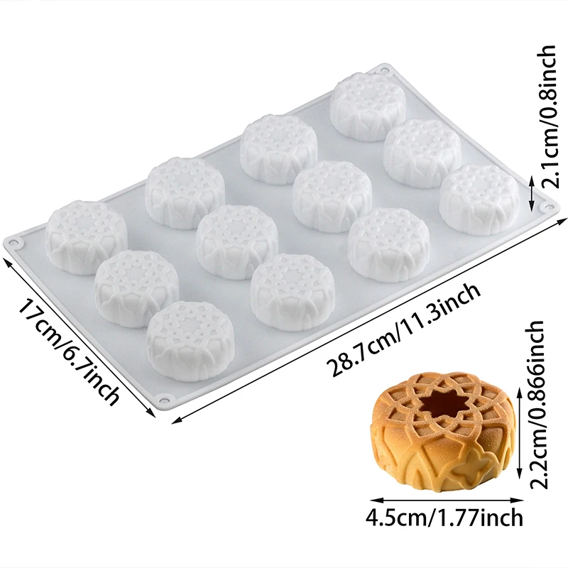 1pcs Silicone Baking Cake Mold for Birthday Wedding Eid Al-Fitr Umrah Qiyam Celebration for Cake Mousse Mooncake Chocolate