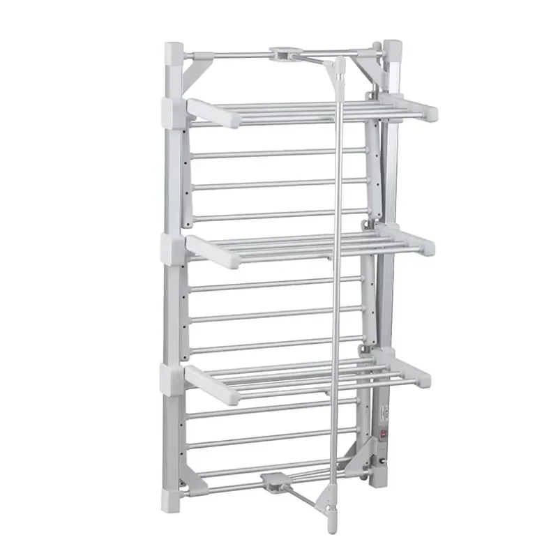 3 Tiers Aluminum Metal Foldable Laundry Electric Heated Clothes Drying Rack Airer