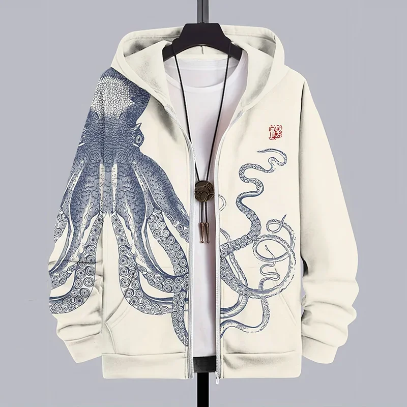 Vintage Bamboo Forest Zipper Hoodies 3D Printing Man Woman Tracksuit Zipper Long Sleeve Fashion Hoodie Men's Y2K Clothing