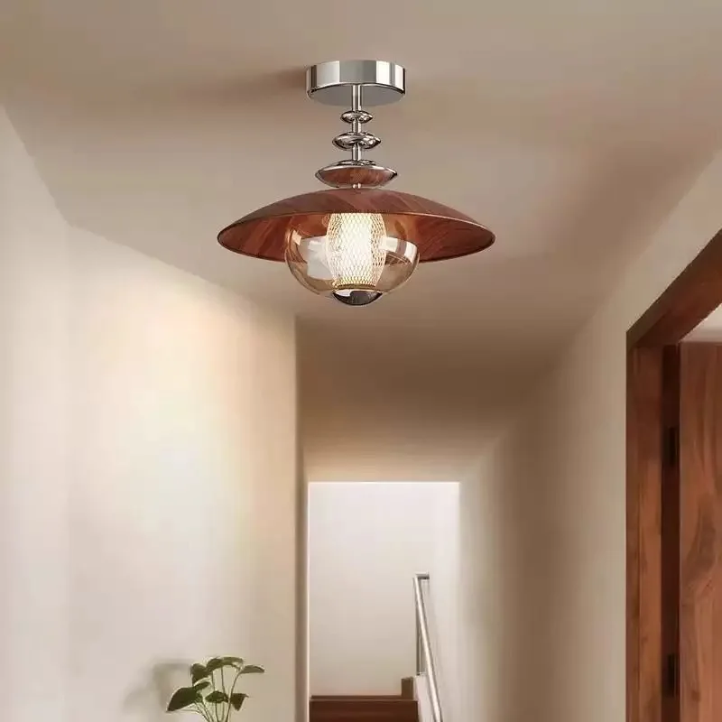 

French Cream Corridor Ceiling Light Ancient Bauhaus Kitchen Bathroom Light Entrance Corrido Creative Glass Lighting Fixtures
