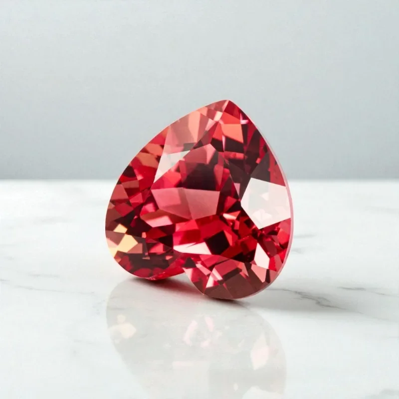 Laborgezüchteter Saphir im Asscher-Schliff, Sonnenuntergangsrot, für DIY-Schmuckherstellung, Ring- und Halsketten-Einlegearbeiten, AGL-Zertifikat wählbar – Detail 8