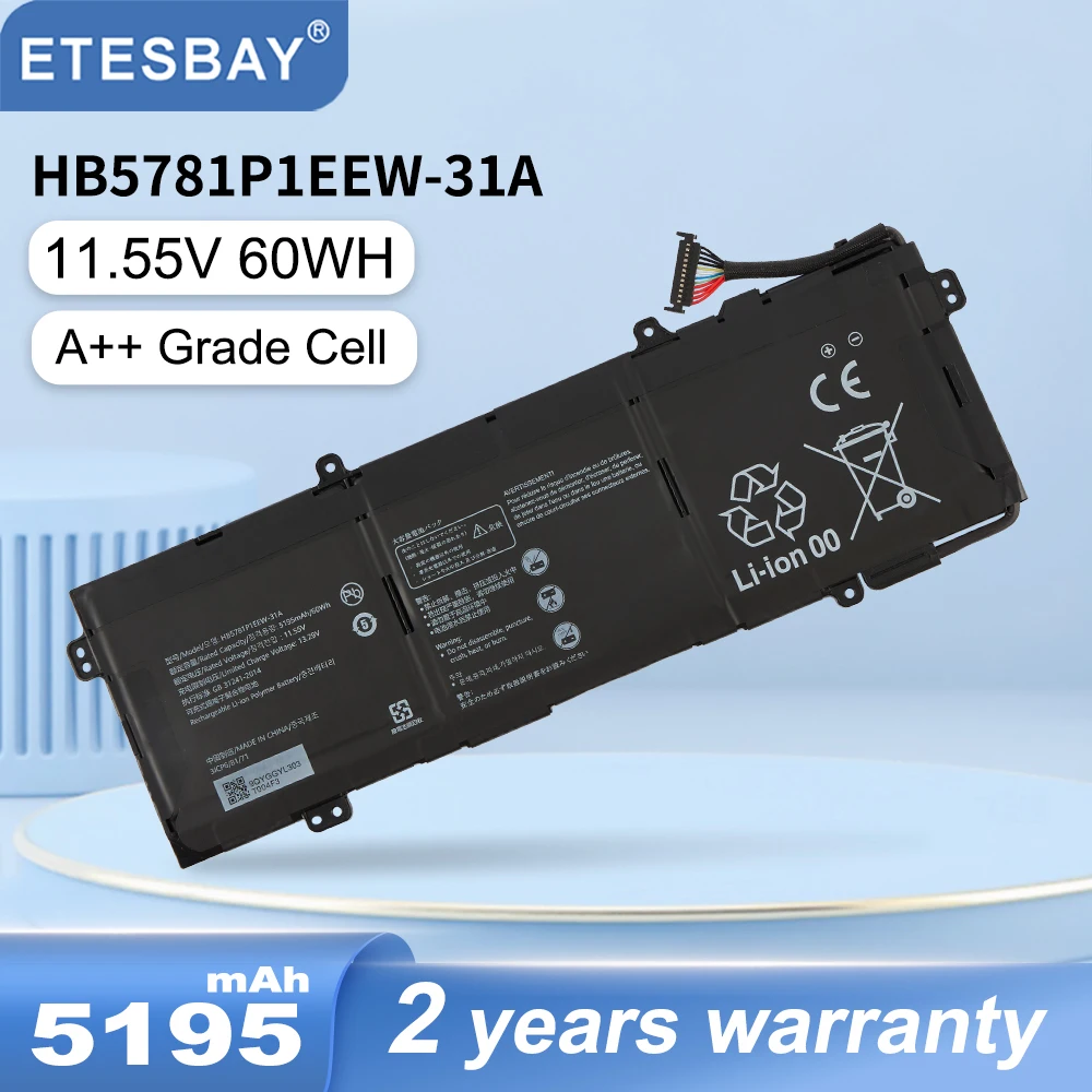 Imagem -01 - Etesbay Bateria do Portátil para Matebook Hb5781p1eew31a 14s 2023 Hkd-w76 Hkd-w56 Hb5781p1eew-31c etesbay bateria do portatil para matebook hb5781p1eew31a 14s 2023 hkd w76 hkd w56 hb5781p1eew 31c 01