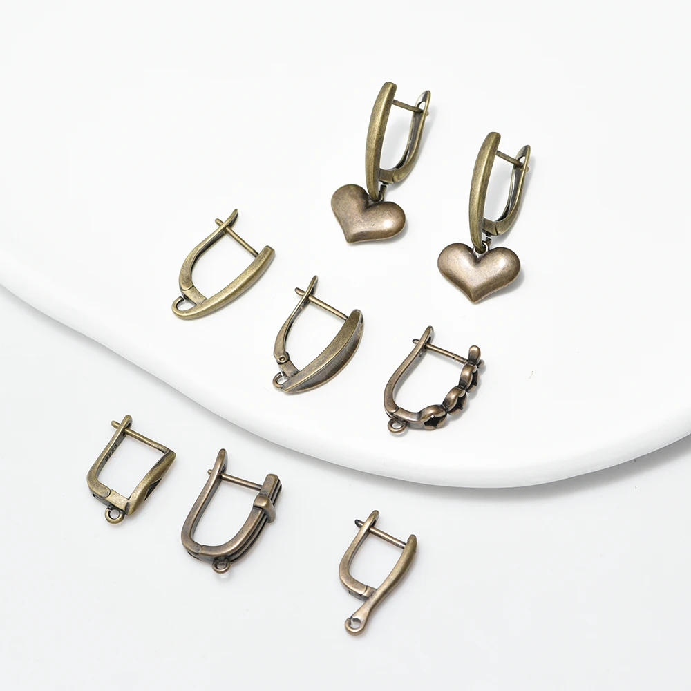 1 Pair Wholesale Antique Bronze Anti-Allergy Basic Earwires Fastener Earring Hooks For Woman Jewelry Making Supplies Accessories