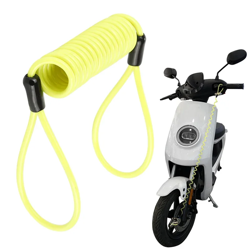 120cm Motorcycle Disc Lock Security Anti-theft Wheel Reminder Cable 2 Looped-ends Steel Coil Safety Protect Lock Rope