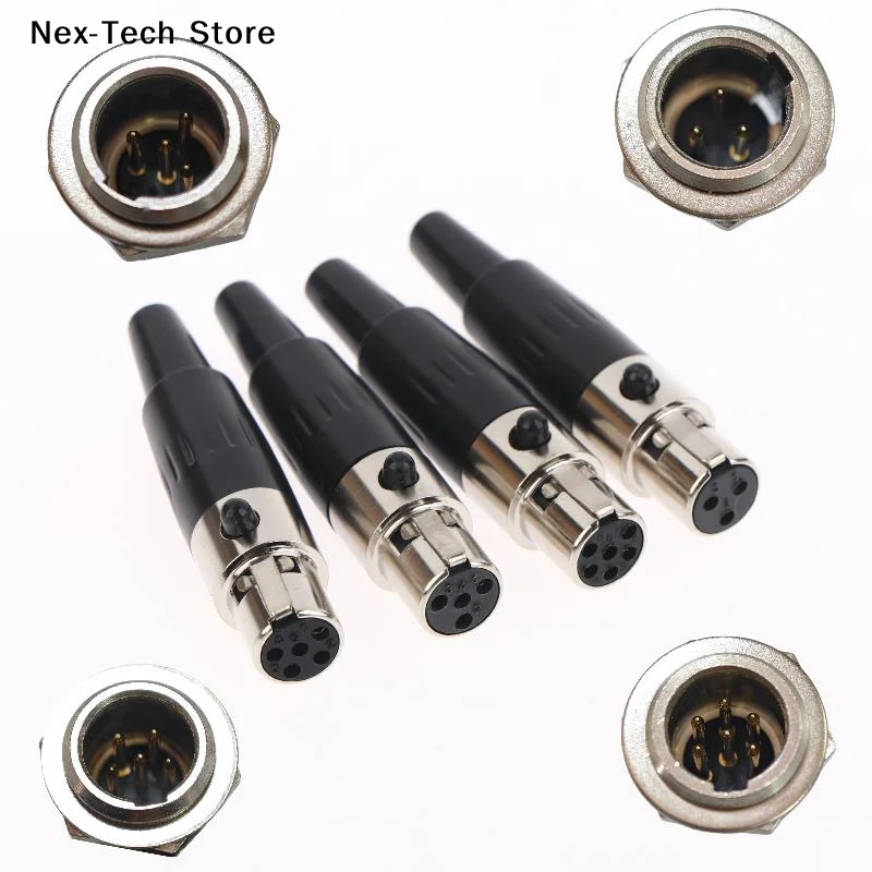 1Pcs Mini 3/4/5/6 Pin Female / Male Plug Male Socket Small XLR Audio Straight Connector XLR For Microphone Cable