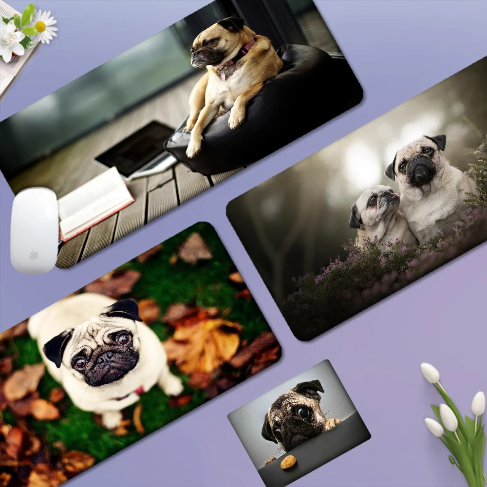 Cute Pug Dog 90x40cm Big Keyboard Mat Table Mat Students Gamer Desktop Mousepad Gaming Mouse Pad For PC Mouse Carpet