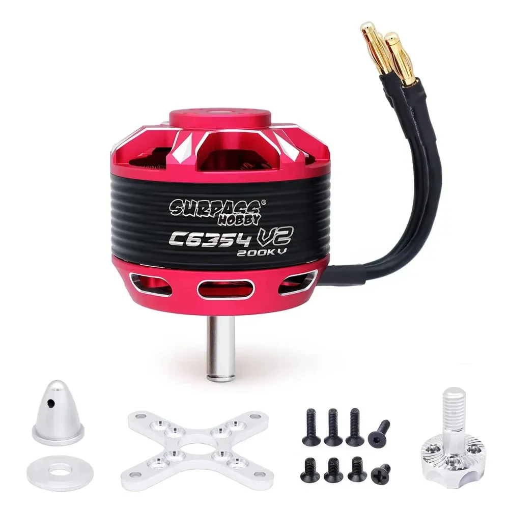 AvaCoreSURPASS HOBBY C6354 V2 Brushless Metal Motor for RC Airplane 14 Pole with 8.0*24mm Connector 4.0mm for Cars Agras T50 air