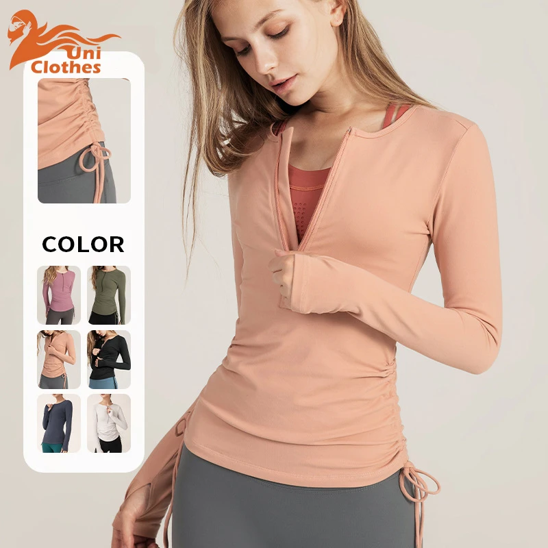 

UNI Yoga Long Sleeve Shirts Women Sports Tops Fitness T-shirts Women Workout Clothes Gym Wear Sportswear Tennis Shirts