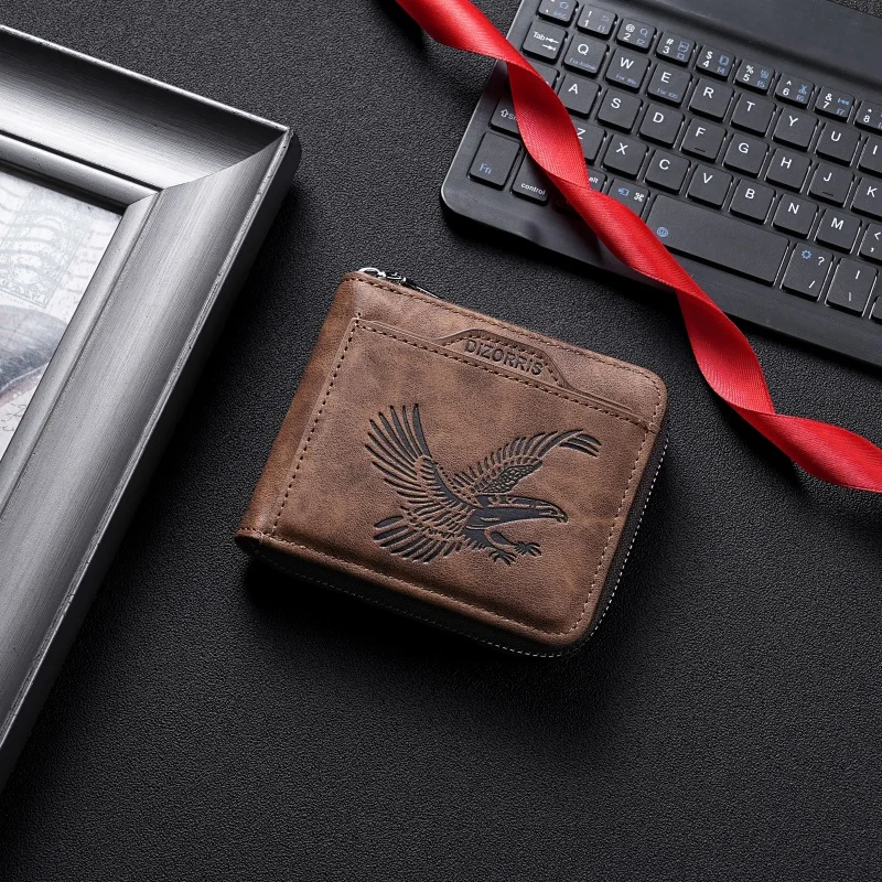 🤎 Aesthetic Men's Faux Leather Wallet | Eagle Embossed & Multi-card Slots | Trendy 2026 Purse 🎯