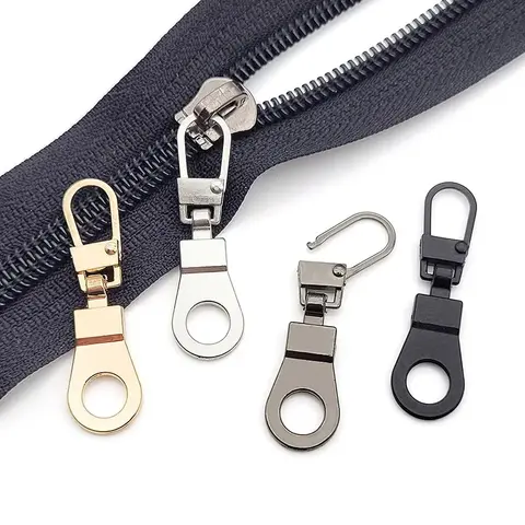 10Pcs Metal Detachable Zipper Puller Tab Replacement for Luggage Suitcase Bag Wallet Zipper Head Repair