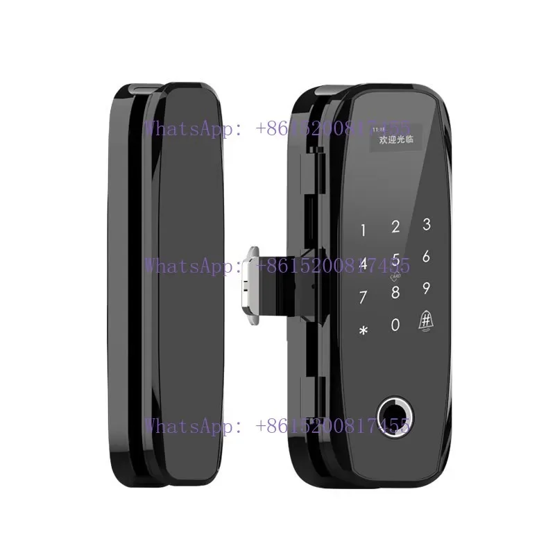 No opening wiring, single and double opening glass door, fingerprint lock, narrow aluminum frame, office glass lock