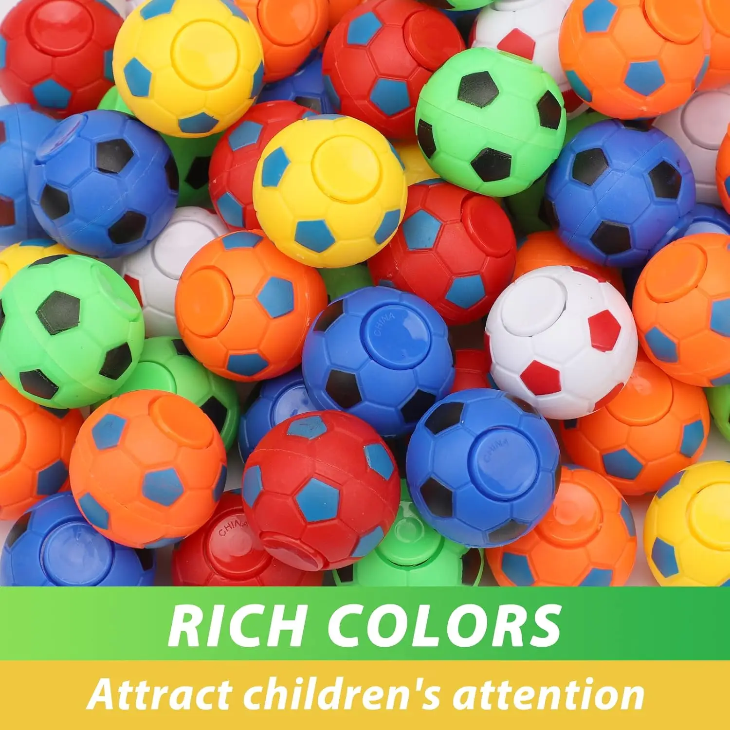 Mini Fidget Spinners Soccer Balls Soccer Party Favor Rotatable Finger Stress Balls Toy Classroom Prizes Return Gifts