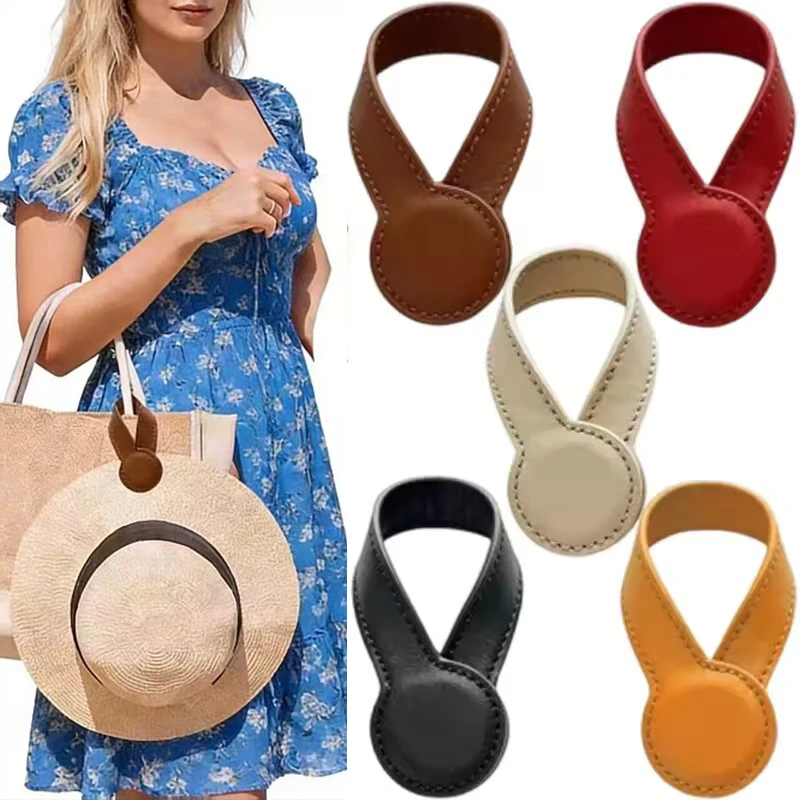 Magnetic Hat Clip On Bag Hat Holder For Handbag Backpack Luggage PU Leather Hat Keeper Clip Travel Bag Accessories Metal Buckle
