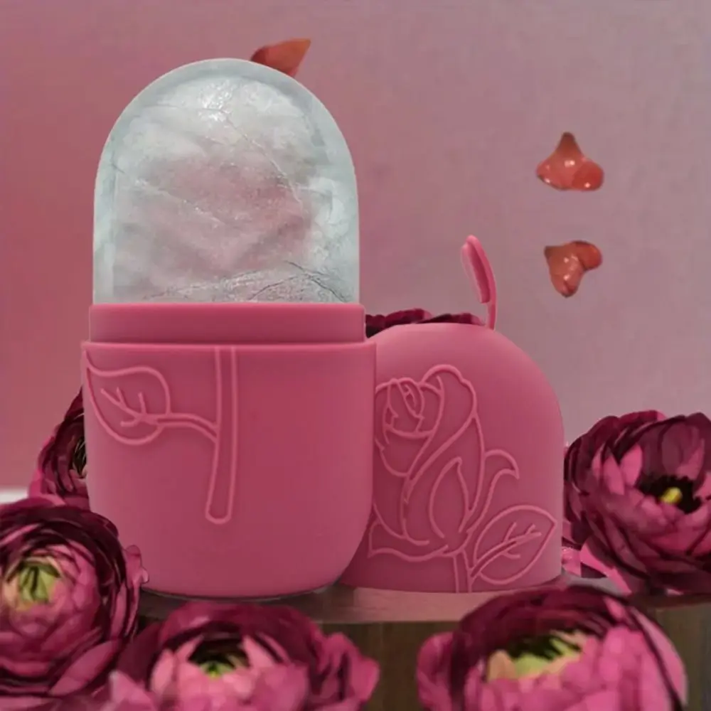 アップグレードされたシリコン製アイスローラー、顔用、再利用可能なフェイスリフティングアイスモールド、美容スキンケアツール、顔マッサージ器、目元と首用