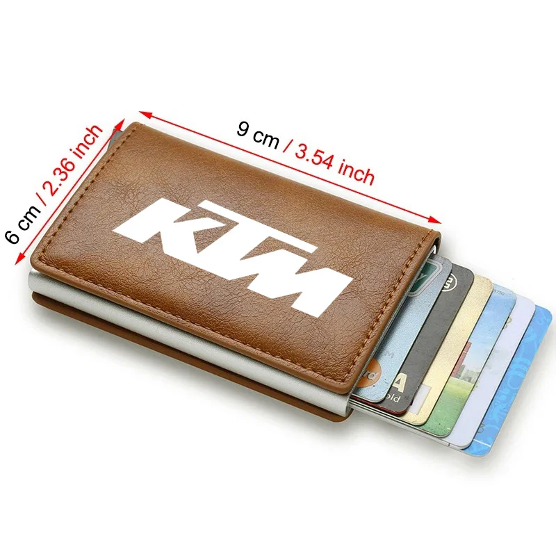 Rfid Credit Card Holder Men Wallets Bank Cardholder Leather Wallets For KTM Duke ADV SW RC 125 790 990 Super Adventure 1050 1290