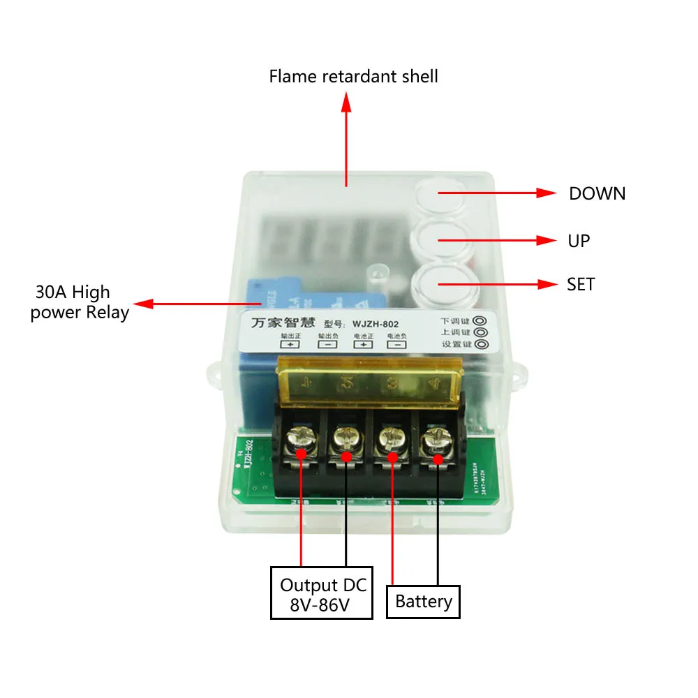 Battery Charge/Discharge Controller DC 1V-99V/120V Voltage Monitor Battery Protection Lithium/Lead-Acid Battery Tester DC 8V-86V