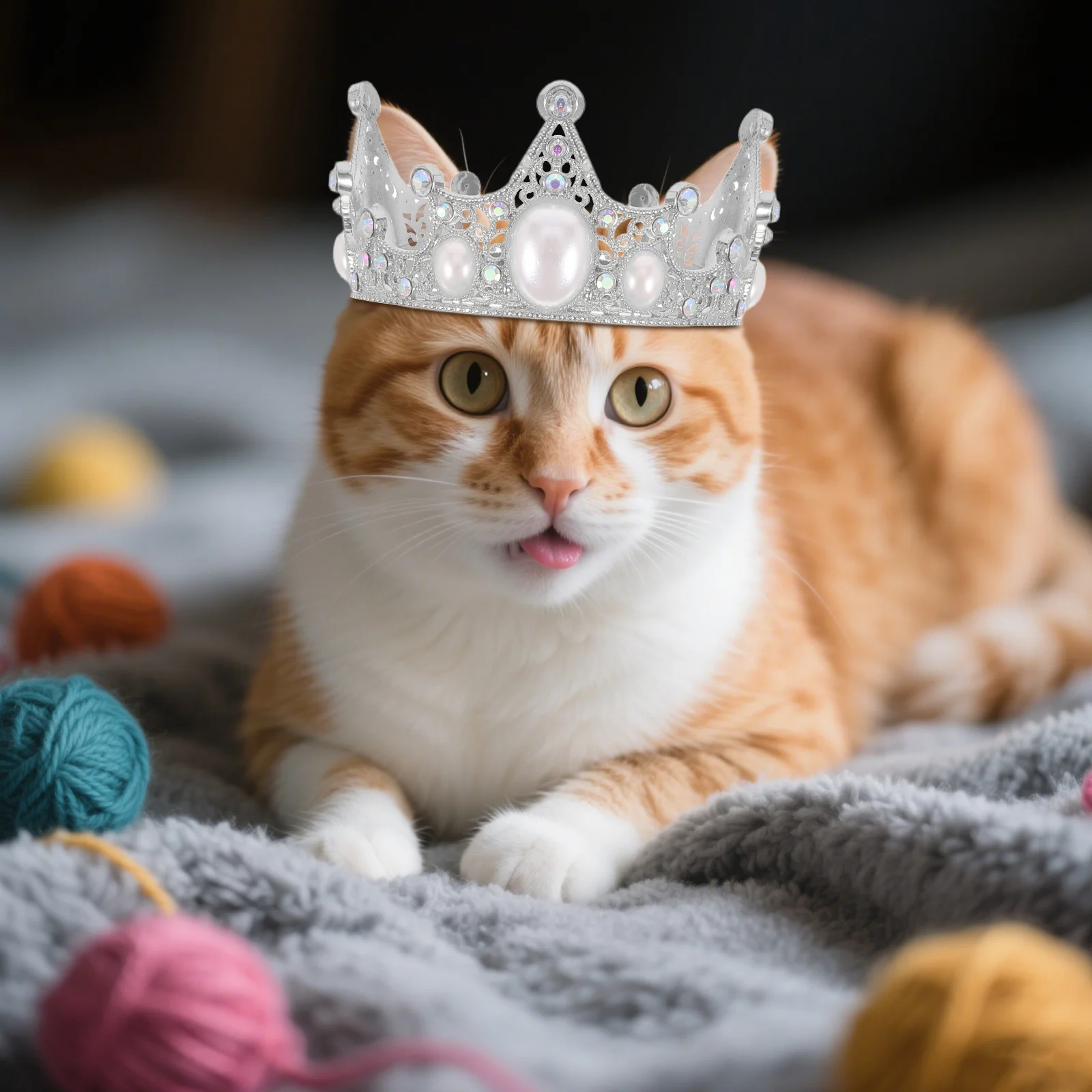 Haustier-Kronen-Stirnband: Funkelnde Hunde-Prinzessin-Krone für Geburtstag, Hochzeit, Party, Urlaub, Veranstaltungen, verstellbare Haustier-Foto-Requisite