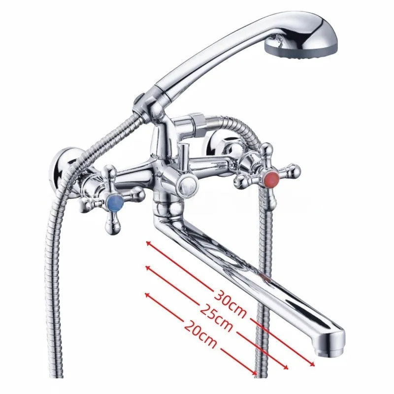 

Двойной смеситель для ванной комнаты с горячей и холодной водой, настенный, с душевой лейкой - Аксессуары для ванной комнаты для роскошных отелей