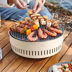 Barbecue Grill Suitable Home Outdoor Courtyard Camping Charcoal BBQ Stove Grills Mesh Portable Smokeless Barbecue Grill Pan