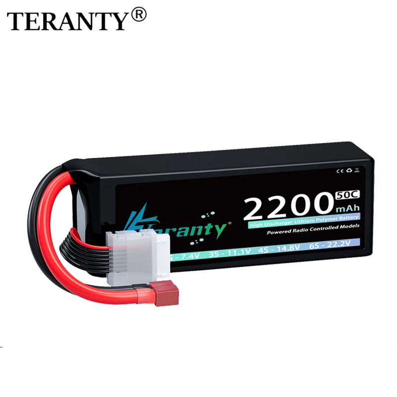 

Teranty 6S 2200mAh Lipo FPV Drone Battery 22.2V 50C/100C with T XT60 Plug Softcase for RC Helicopter Airplane RC Car Hobby Parts