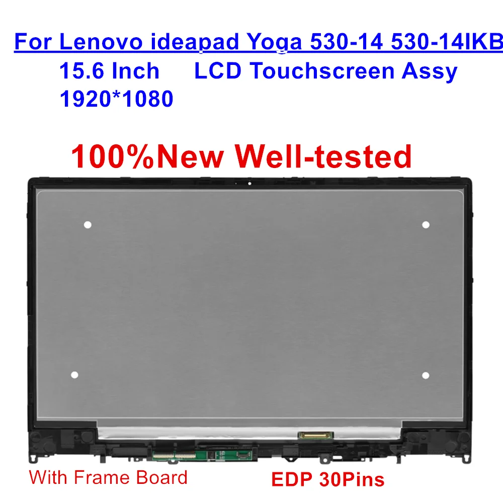 

5D10R03188 14.0" FHD For Lenovo Yoga 530-14IKB 530-14ARR LCD Touch Screen Digitizer Assembly w/Frame Board