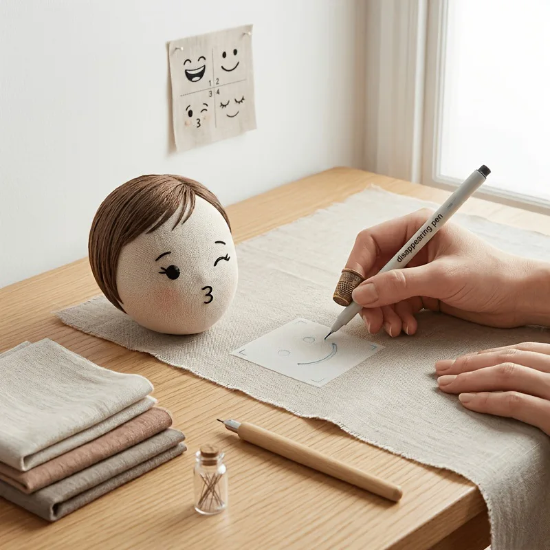 4-in-1 Washable Doll Expression Templates, Multi-Style Smiley Face Cut-Out Tools, Fabric Doll Facial Feature Positioning Aids, Universal Templates for Handmade Dolls/Diy Graffiti/Crafts