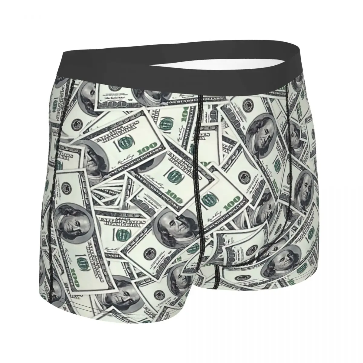 Giant Money Background 100 Dollar Bills Men Boxer Briefs Underwear Highly Breathable High Quality Sexy Shorts Gift Idea