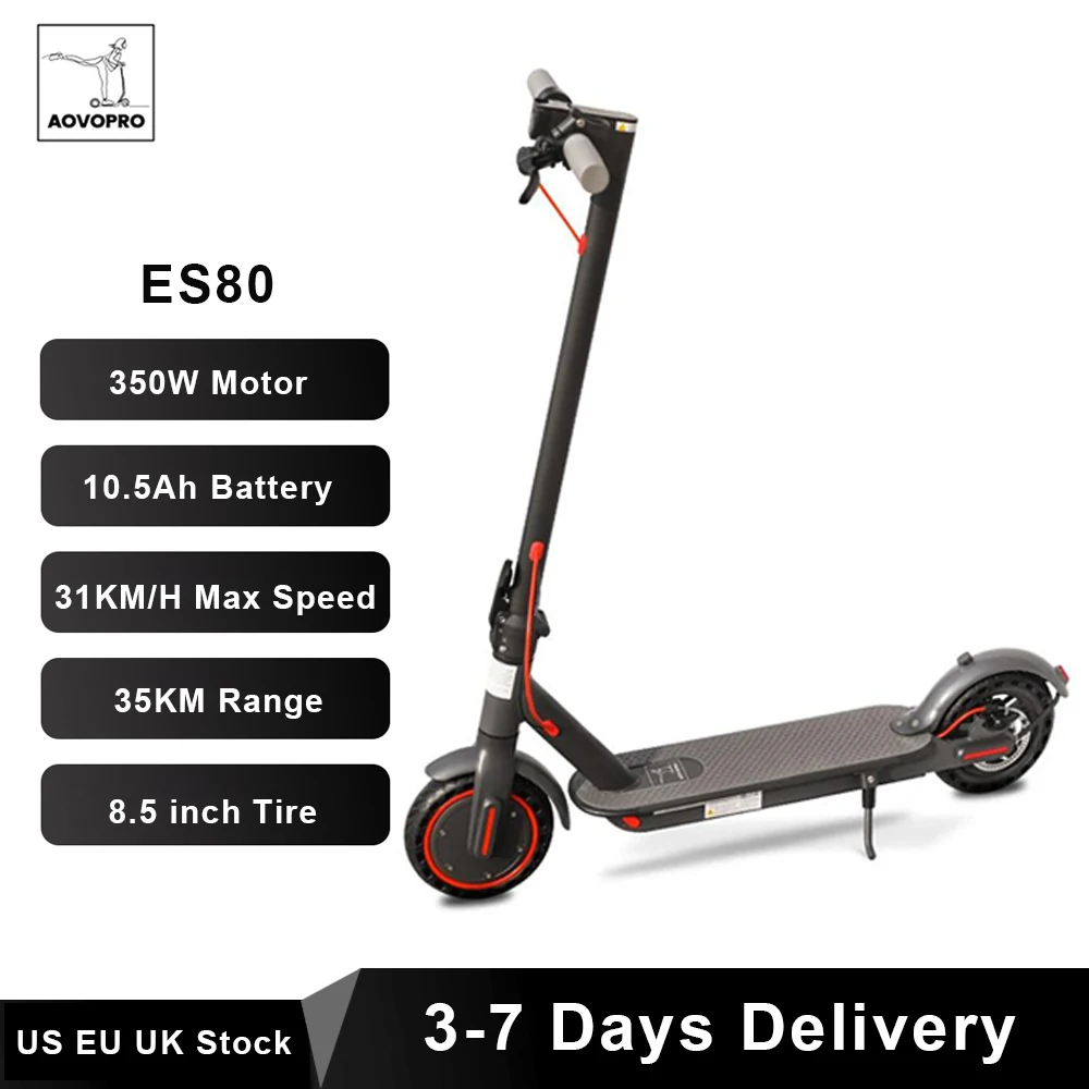 AOVOPRO ES80 M365 Electric Scooter 350W 31km/h APP Smart Adult Scooter Shock Absorption Anti-skid Folding Electric Scooter