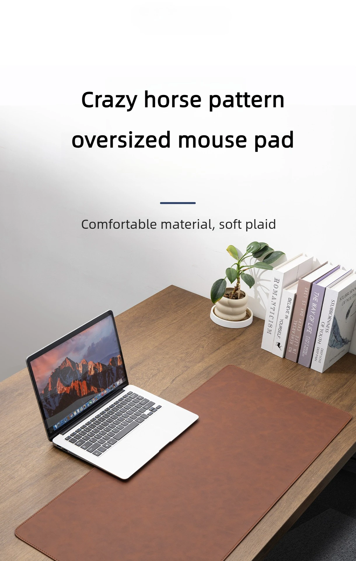 Crazy Horse Texture Pu Mousepad Portable Mouse Pad Large Gaming Waterproof Non-slip Suede Desk Mat Computer Keyboard Desk Pad