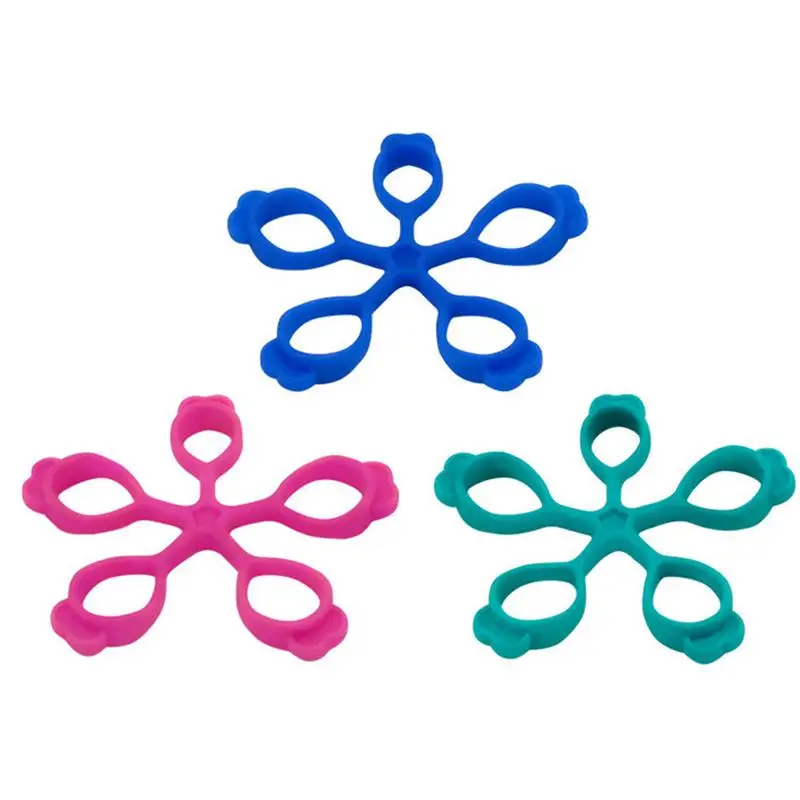 Flower-shaped Finger Gripper Silicone Hand Gripper Hand Grip finger Stretcher Finger Expander Strength Trainer Exerciser Finger