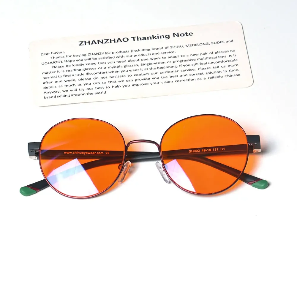SHINU Blue Light Blocking Glasses with Red or Orange Lenses Improve Sleep Quality or Relieve Eye Strain Block Harmful Blue Light