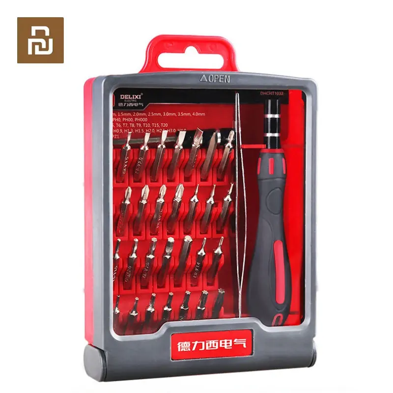 

Youpin DELIXI 33 In 1 Screwdriver Set for Mobile Phone Computer Screwdrivers Tool Magnetic Bits Multifunctional Repair Tools