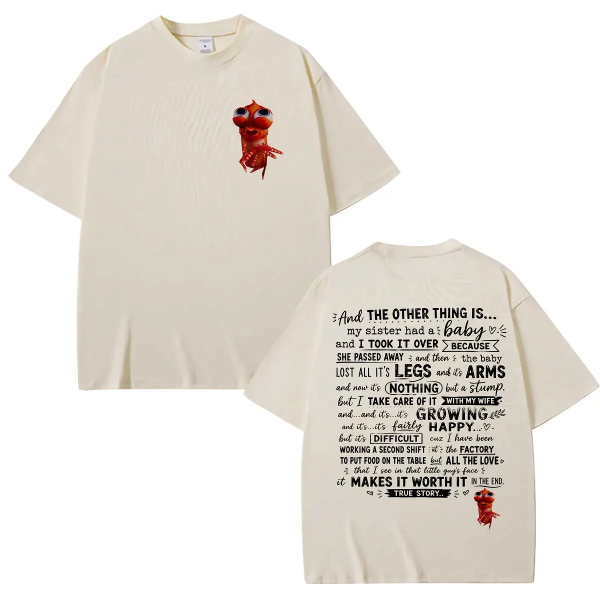 Funny Shrimp True Story Meme Graphic T Shirt Men Women Humor Joke Fashion T-shirts Oversized Cotton Casual T Shirts Streetwear