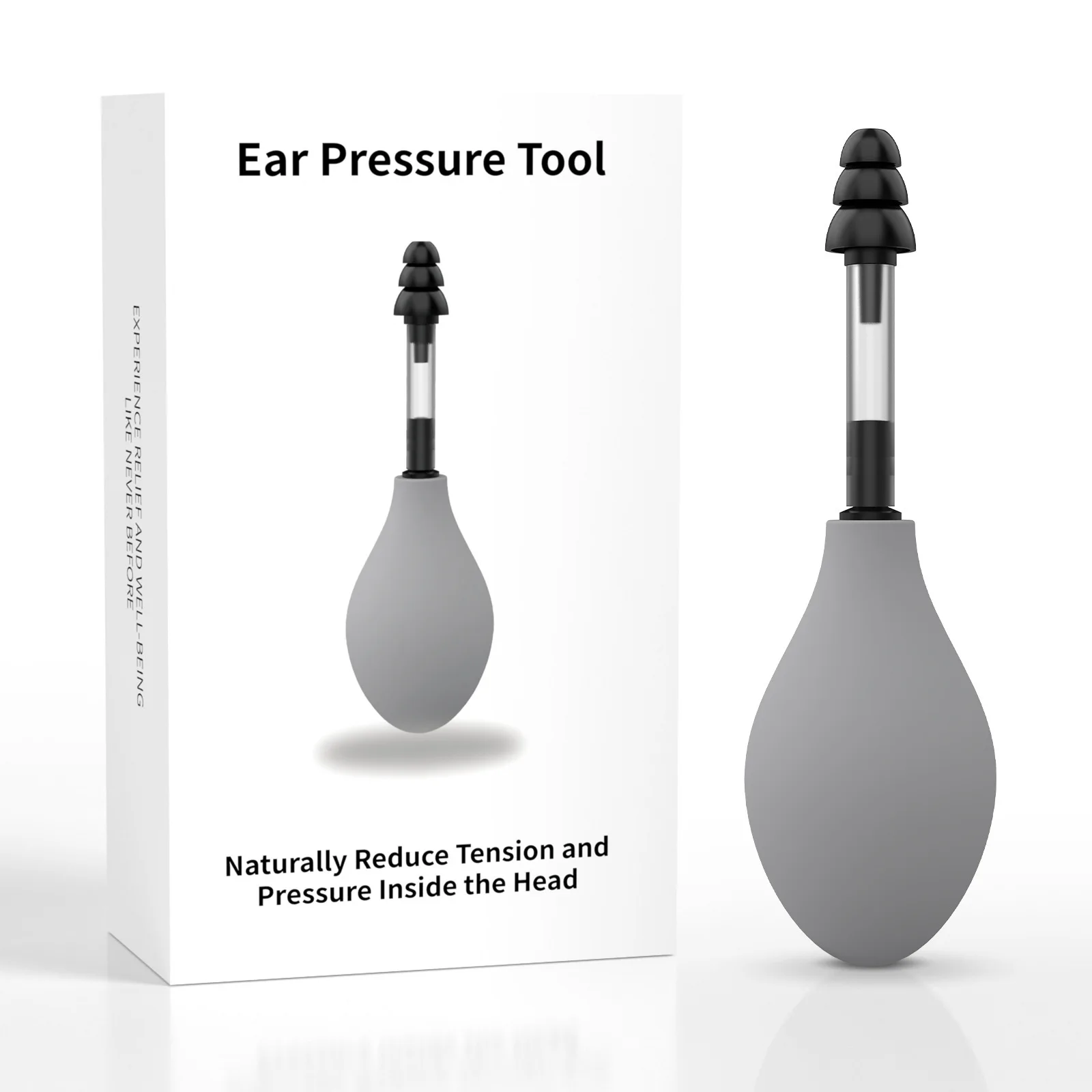 

Ear Pressure Tool Portable Ear Pressure Relief Suction Device Wih 3 Sizes Of Earplugs Inner Ear Pressure Relief Tool for Headach