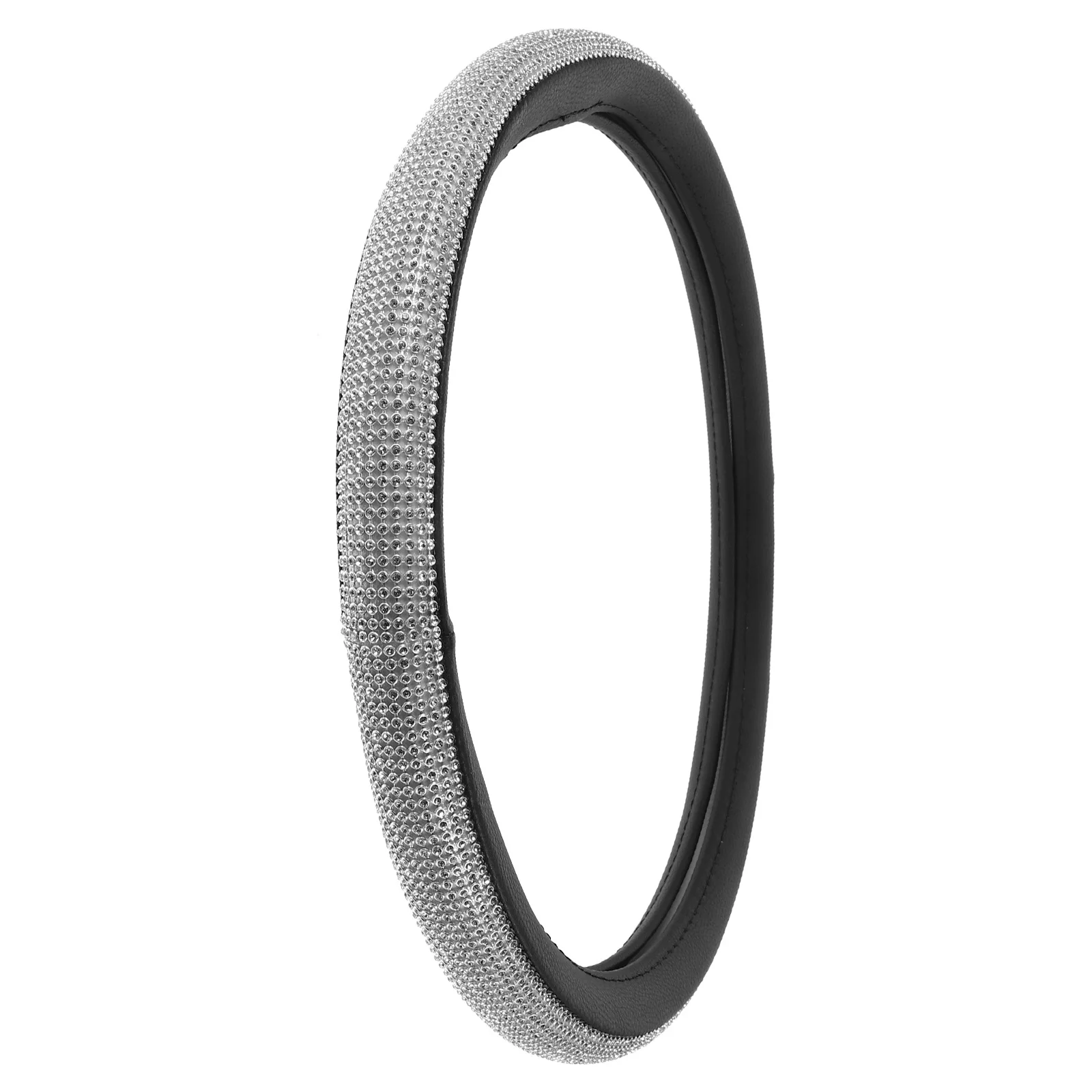 

Rhinestone PU Steering Wheel Cover Anti-Slip Durable Grip Car Wheel Cover Car Interior Decoration for Women Men