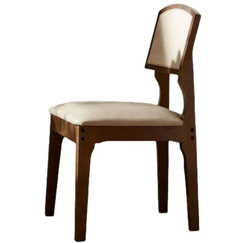 

Rubber Wood Dining Chair Designer Backrest Sturdy Cafe Seat Non-Slip Leisure Chair Hotel Restaurant Cafe Chair Dining Seating
