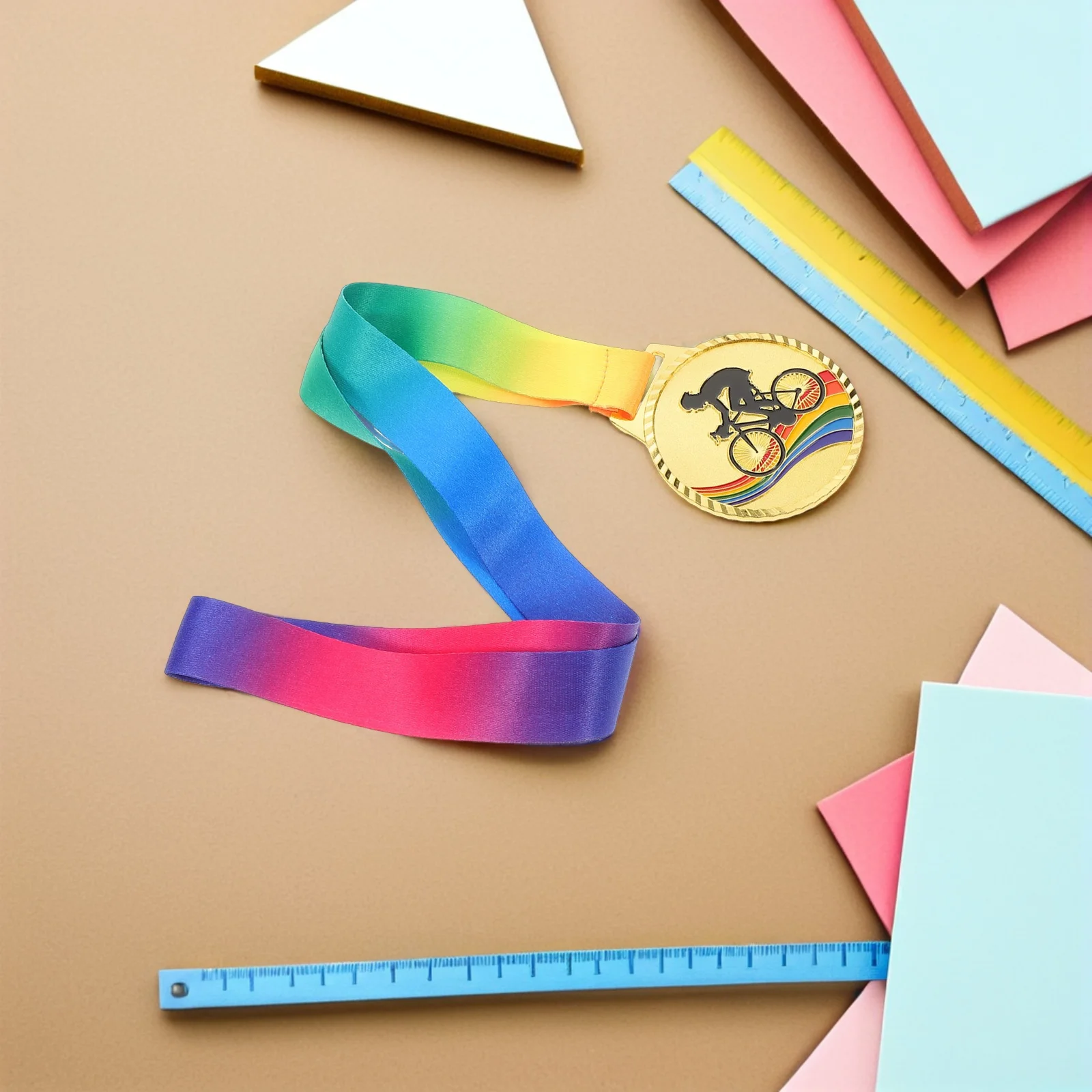 

2Pcs Biking Competition Medal Metal Award Neck Ribbon Sports Winner Prize Cycling Tournament Medals Adults Kids