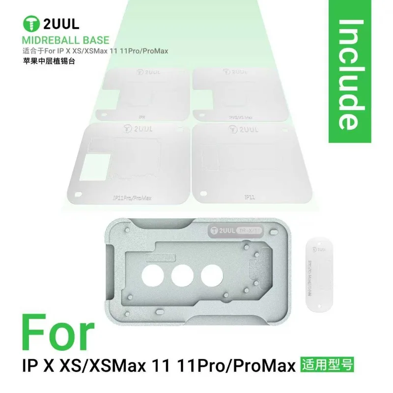 2UUL BH41 Set Piattaforma Magnetica per Reballing BGA per Riparazione CPU di iPhone X XS XS Max 11Pro 11ProMax, Strumento per Applicazione Stagno