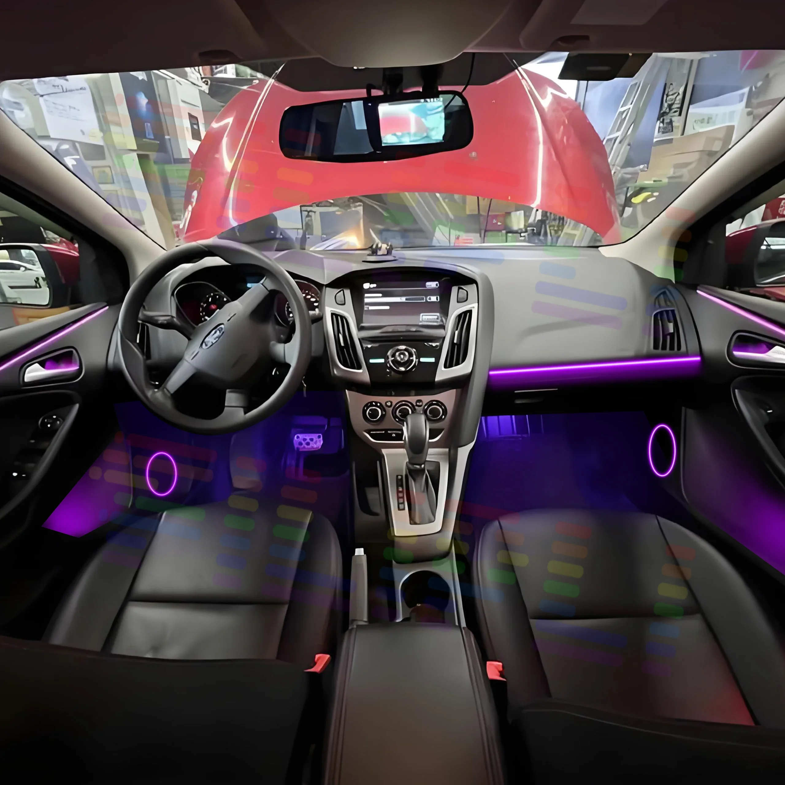 لفورد F-150 رابتور 14th الجنرال ديكور داخلي LED المحيطة ضوء مصباح 64 ألوان APP التحكم الاكريليك قطاع المزاج الإضاءة