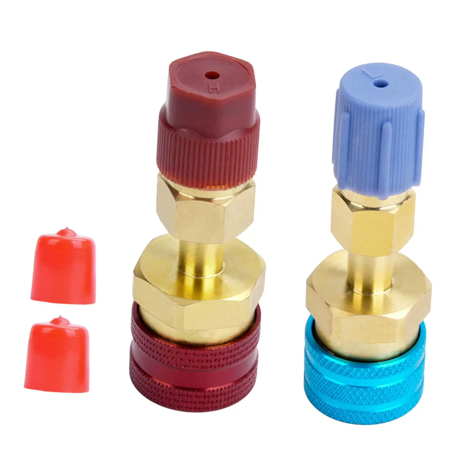 Brass Quick Coupler High Low R1234YF Fitting Kit Replacement Charging Adapter for Car Truck AC Recharging and Repair