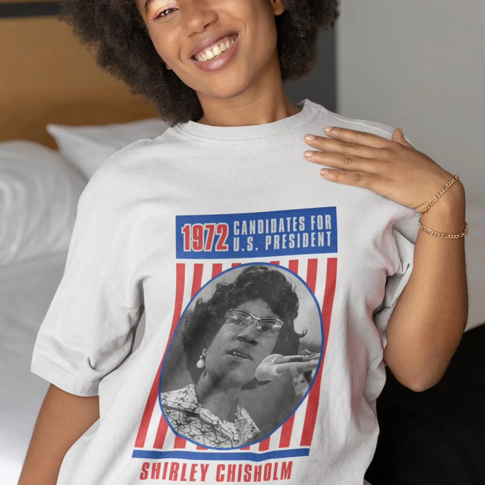 Shirley Chisholm 1972 Campaign T Shirt Black History Women Empowerment vintage Washed Casual Versatile streetwear Unisex