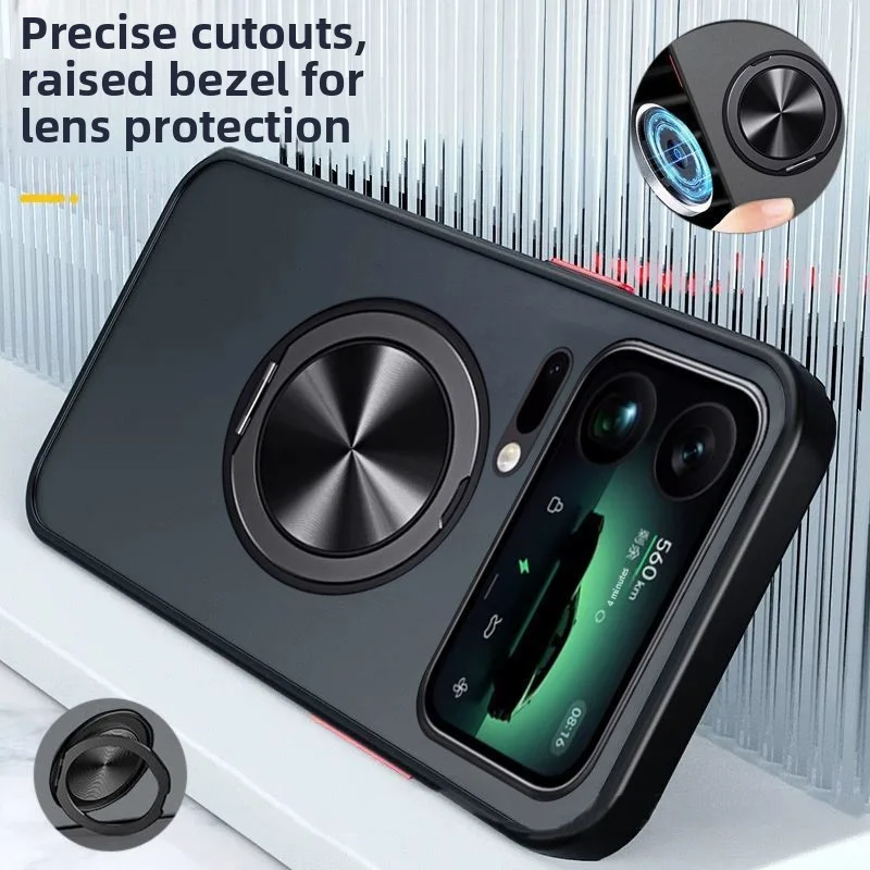 الجلد يشعر PC حلقة حامل جراب هاتف مغناطيسي ل Xiaomi Mi 17 Pro Max 15T 15Tpro 14 T Pro 17pro أعلى درجة امتصاص الصدمات قذيفة #6